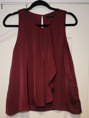 Banana Republic Factory Burgundy Sleeveless Blouse, Sz. Medium Petite